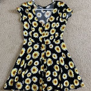Button up sunflower dress